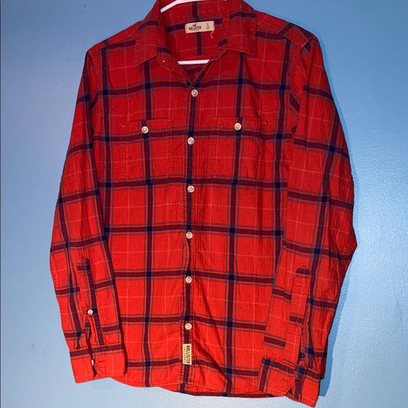 Hollister Other - Hollister orange\red and Blue Plaid Men's Shirt
